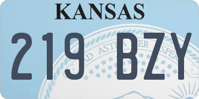 KS license plate 219BZY