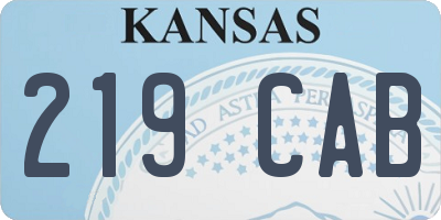 KS license plate 219CAB
