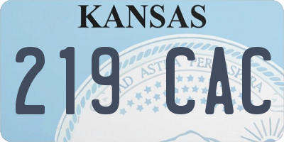 KS license plate 219CAC