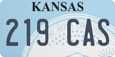 KS license plate 219CAS