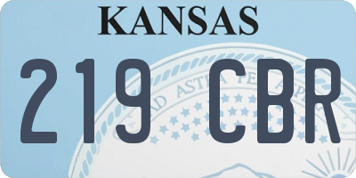 KS license plate 219CBR