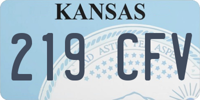 KS license plate 219CFV