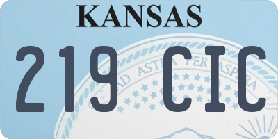 KS license plate 219CIC