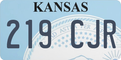 KS license plate 219CJR