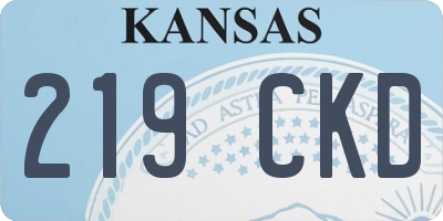 KS license plate 219CKD