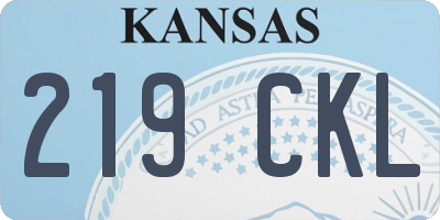 KS license plate 219CKL