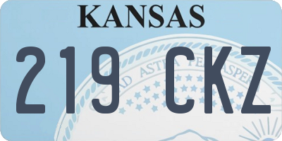 KS license plate 219CKZ