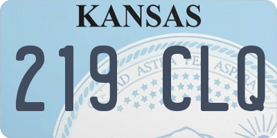 KS license plate 219CLQ