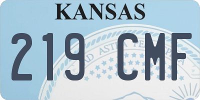 KS license plate 219CMF
