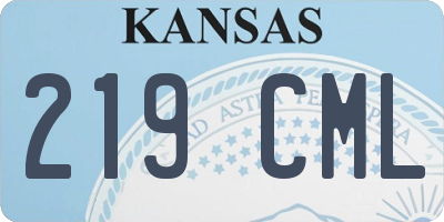 KS license plate 219CML