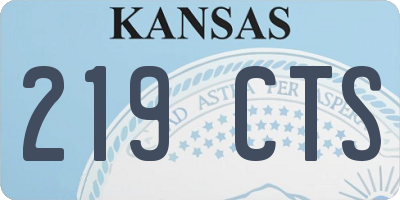KS license plate 219CTS