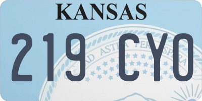 KS license plate 219CYO
