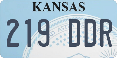 KS license plate 219DDR