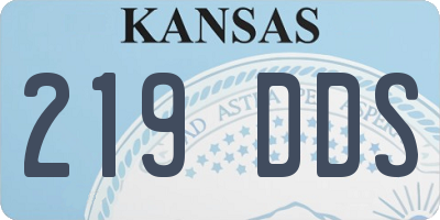 KS license plate 219DDS