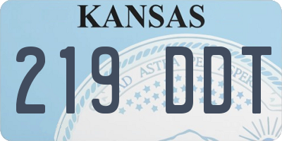 KS license plate 219DDT