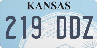 KS license plate 219DDZ