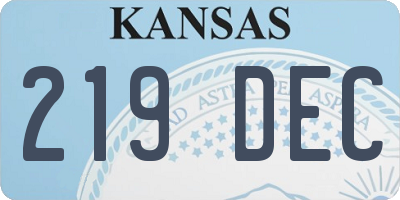 KS license plate 219DEC