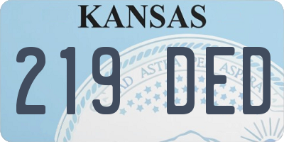 KS license plate 219DED