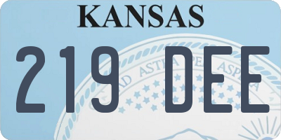 KS license plate 219DEE