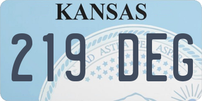 KS license plate 219DEG