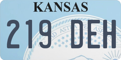 KS license plate 219DEH