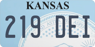 KS license plate 219DEI