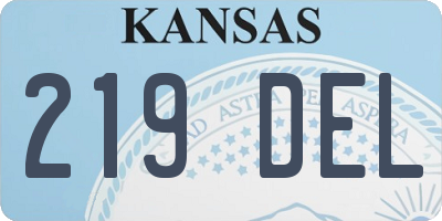 KS license plate 219DEL