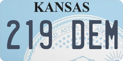 KS license plate 219DEM