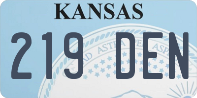 KS license plate 219DEN