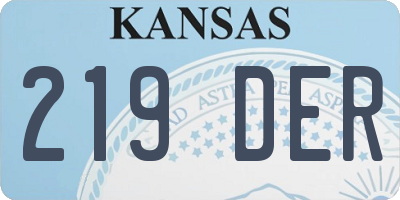 KS license plate 219DER