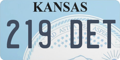 KS license plate 219DET