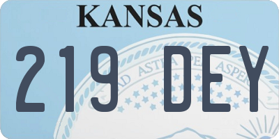 KS license plate 219DEY