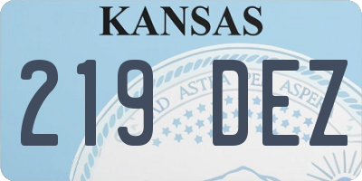 KS license plate 219DEZ