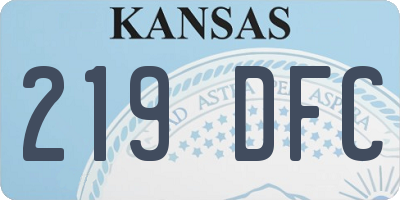 KS license plate 219DFC