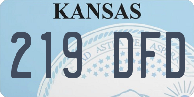 KS license plate 219DFD