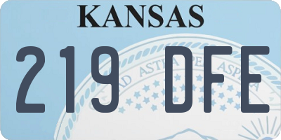 KS license plate 219DFE