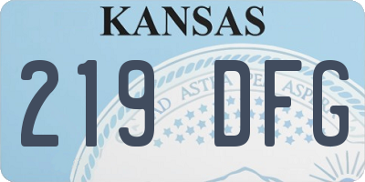 KS license plate 219DFG