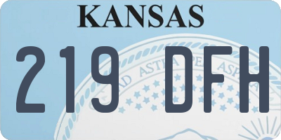 KS license plate 219DFH