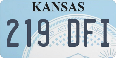 KS license plate 219DFI