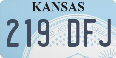 KS license plate 219DFJ