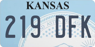 KS license plate 219DFK