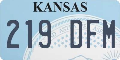 KS license plate 219DFM