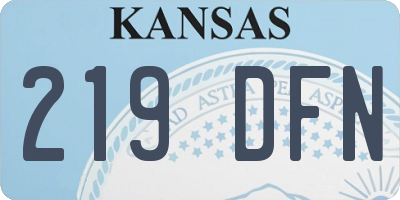 KS license plate 219DFN