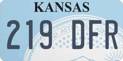 KS license plate 219DFR