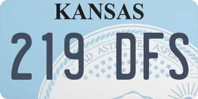 KS license plate 219DFS