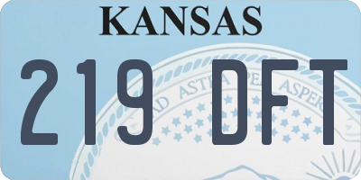 KS license plate 219DFT