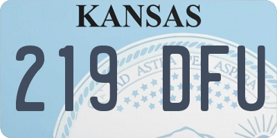 KS license plate 219DFU