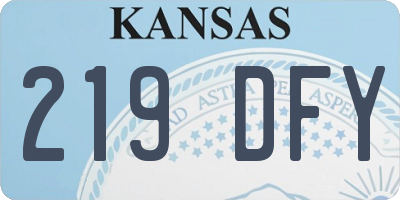 KS license plate 219DFY