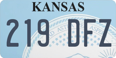 KS license plate 219DFZ