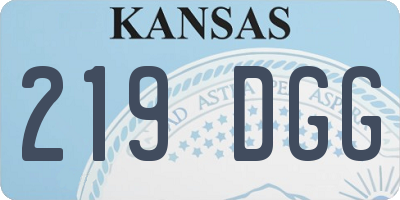 KS license plate 219DGG